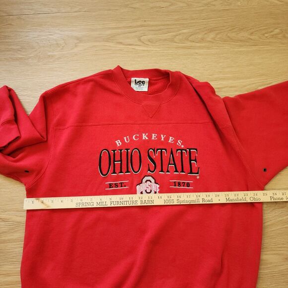 Lee Sport Ohio State Buckeyes Sweatshirt Men XL Embroidered Crewneck Sweater VTG - Picture 4 of 12